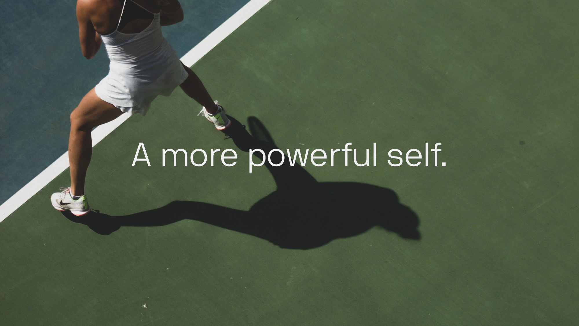 Tennis player with tagline 'A more powerful self.'